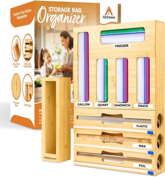 Storage Bag Organizer for Kitchen Drawer and Wall