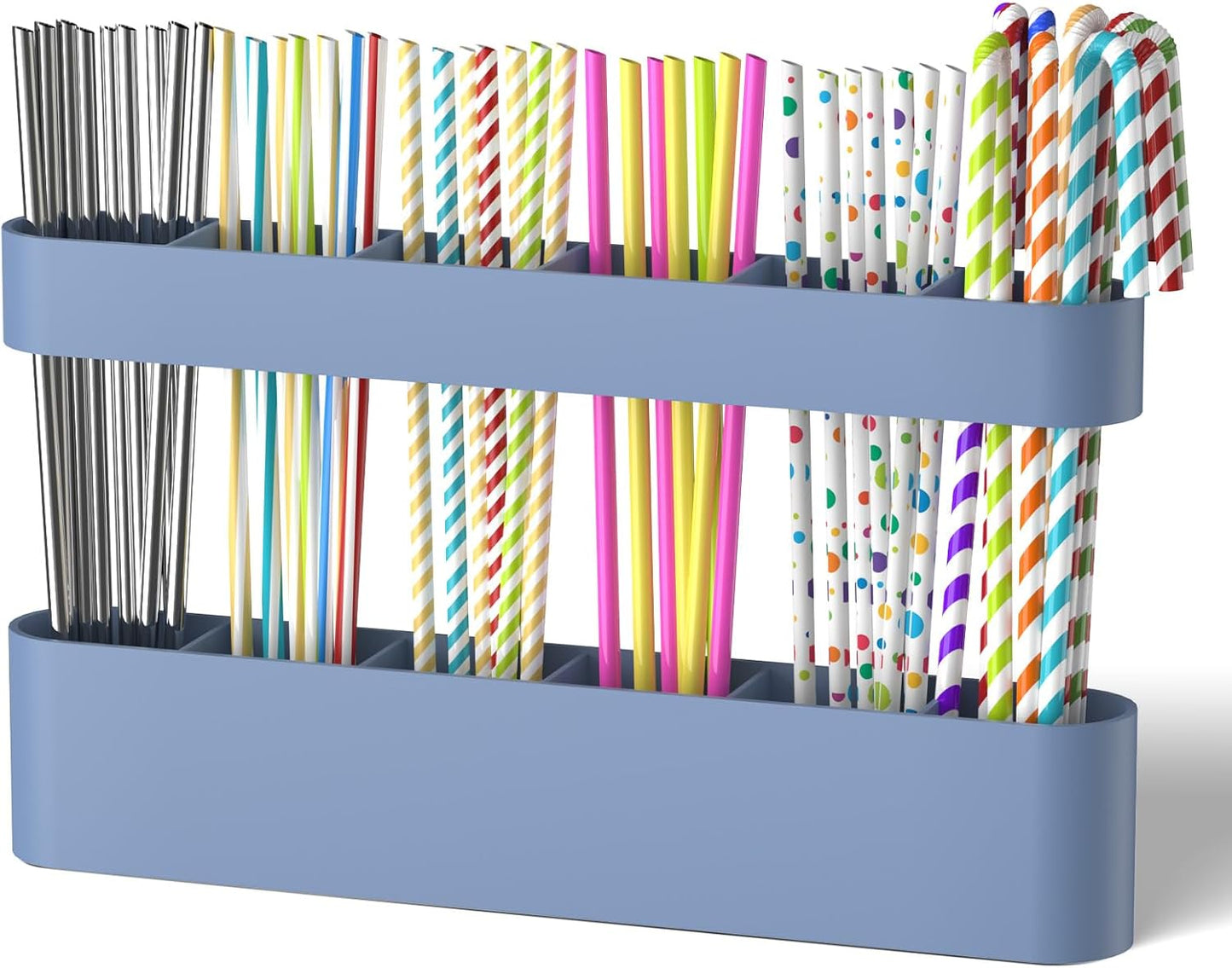 Silicone Straw Holder for Cabinet with Adhesive Tape, Straw Holder for Counter