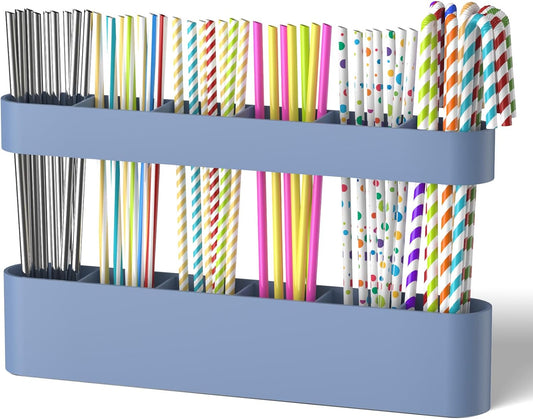 Silicone Straw Holder for Cabinet with Adhesive Tape, Straw Holder for Counter
