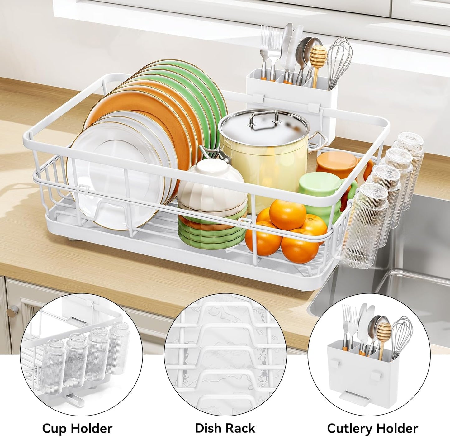 Dish Drying Rack, Dish Racks for Kitchen Counter