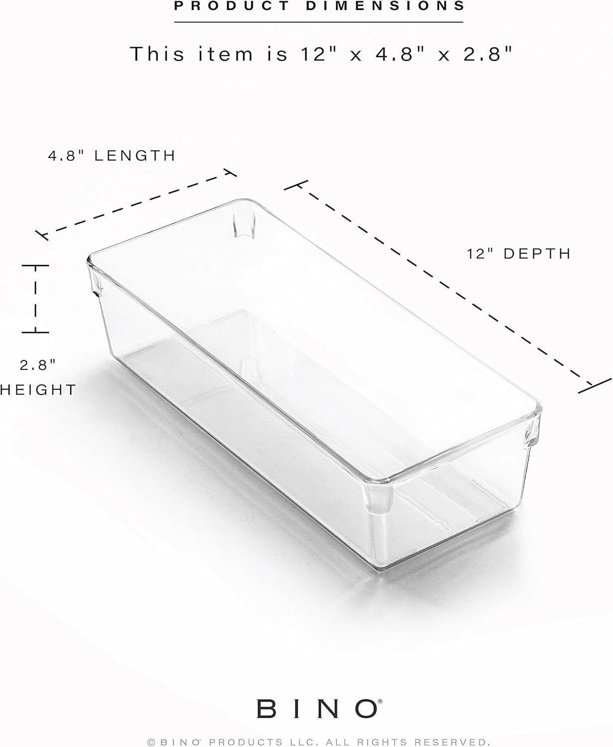 Oblong Plastic Drawer Organizer Bin, 2-Pack | THE ARTISAN COLLECTION | Multi-Purpose | Durable | BPA-Free | Desk, Vanity, Bathroom & Makeup Drawer Organizer