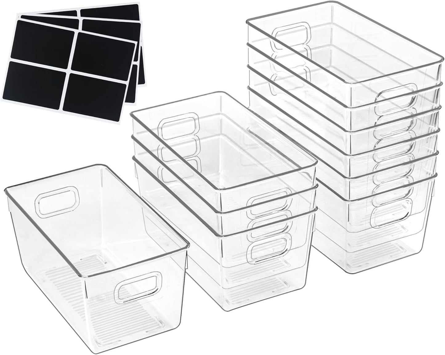 10 PACK Clear Storage Bins Clear Storage Containers for Kitchen Pantry Organization