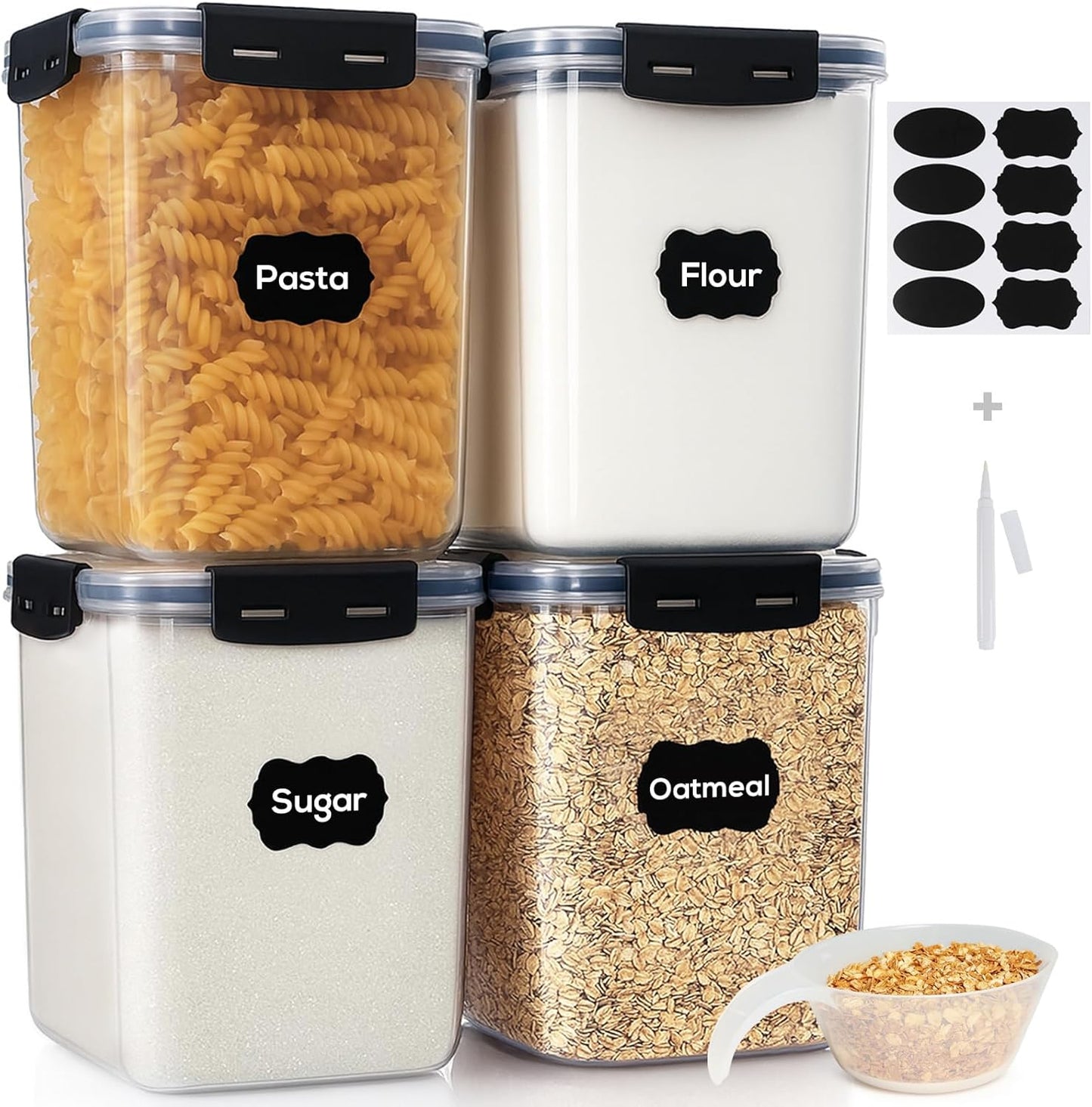 Large Thicker Food Storage Containers with Lids Airtight 5.3L/179Oz