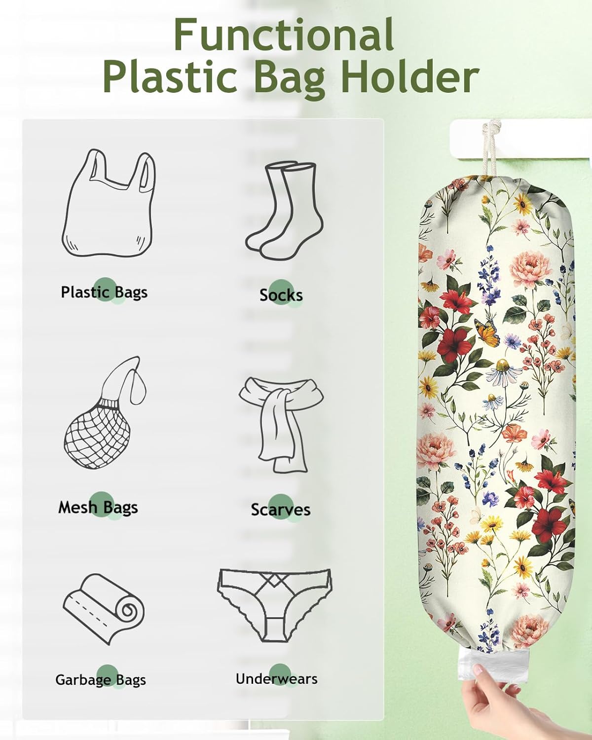Plastic Bag Holder, Grocery Bag Organizer