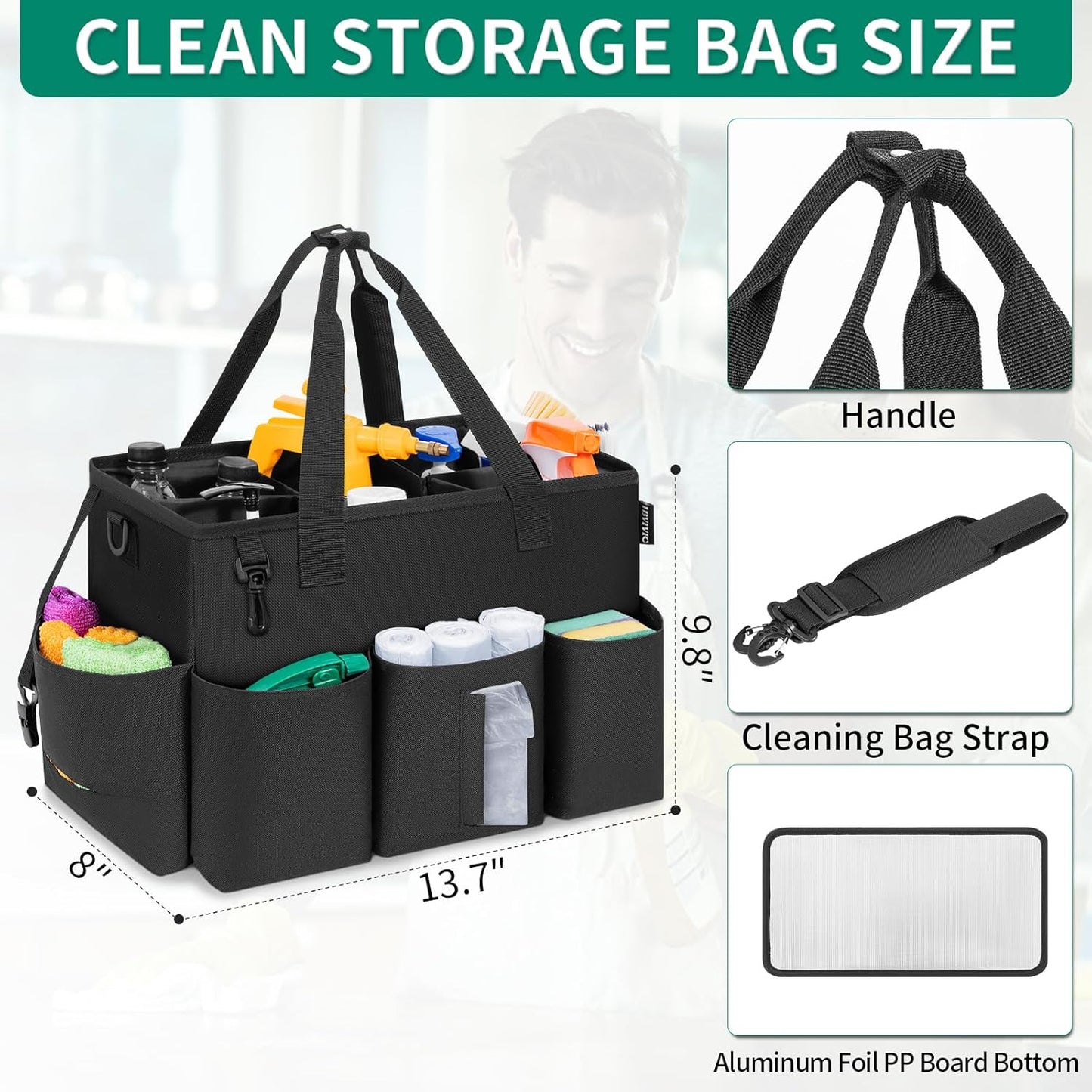 Wearable Cleaning Caddy Bag for Cleaning Supplies
