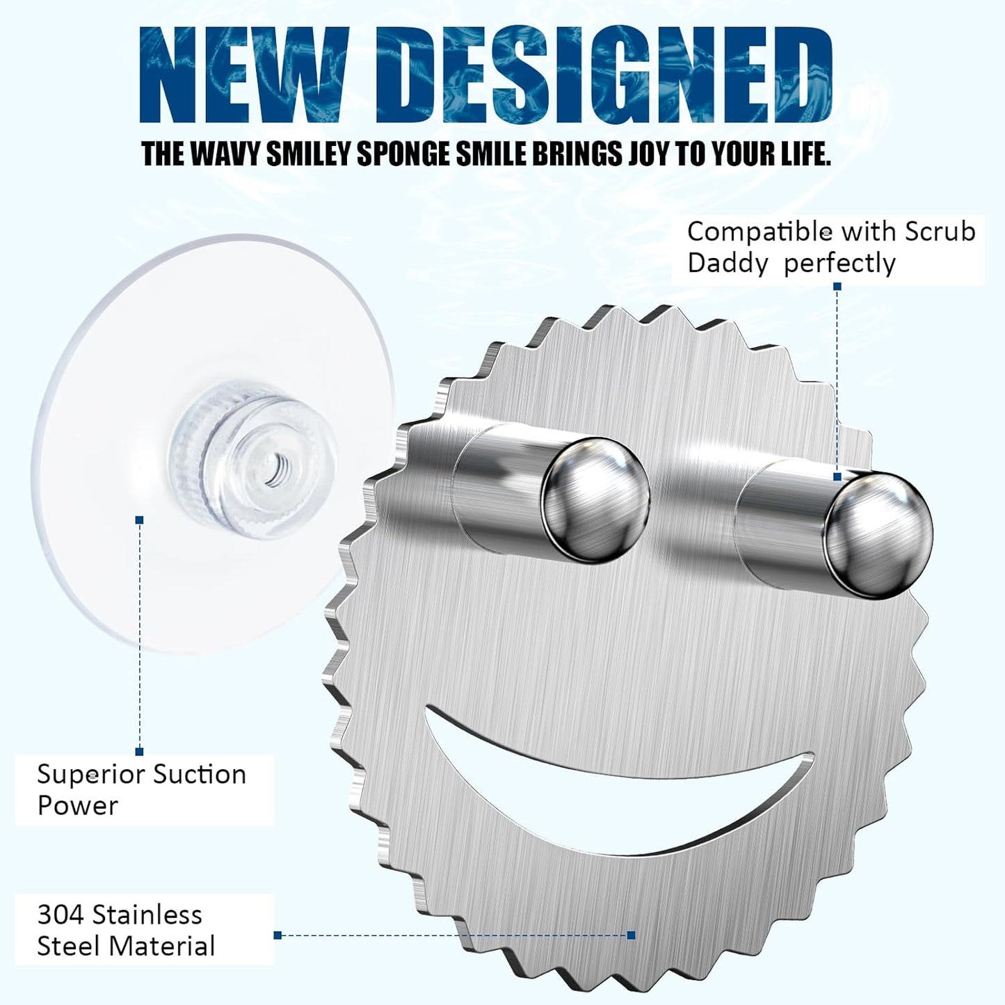Stainless Steel Scrubber Smiley Face Dish Sponge Holder
