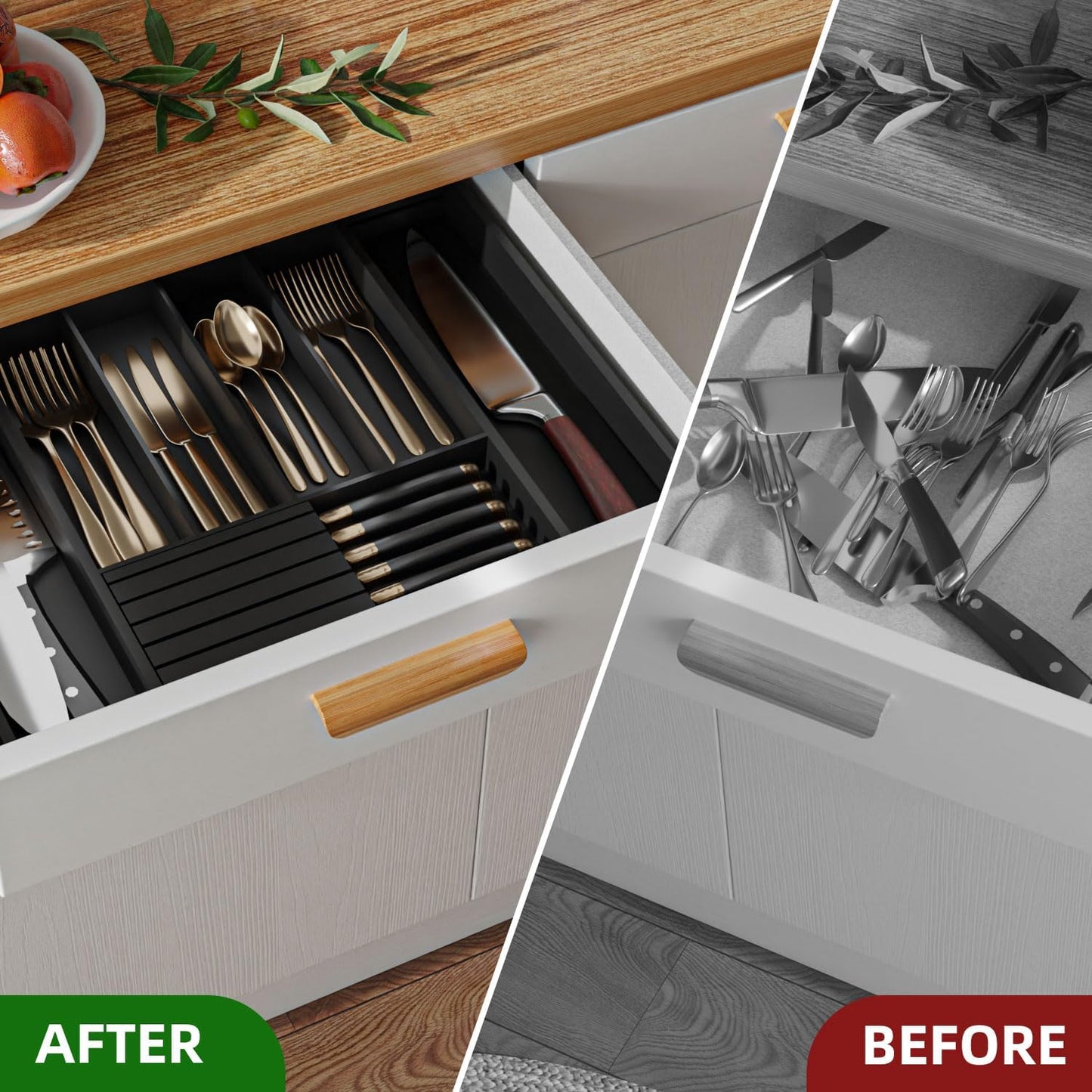 Utensil Organizer Silverware Tray for Drawer