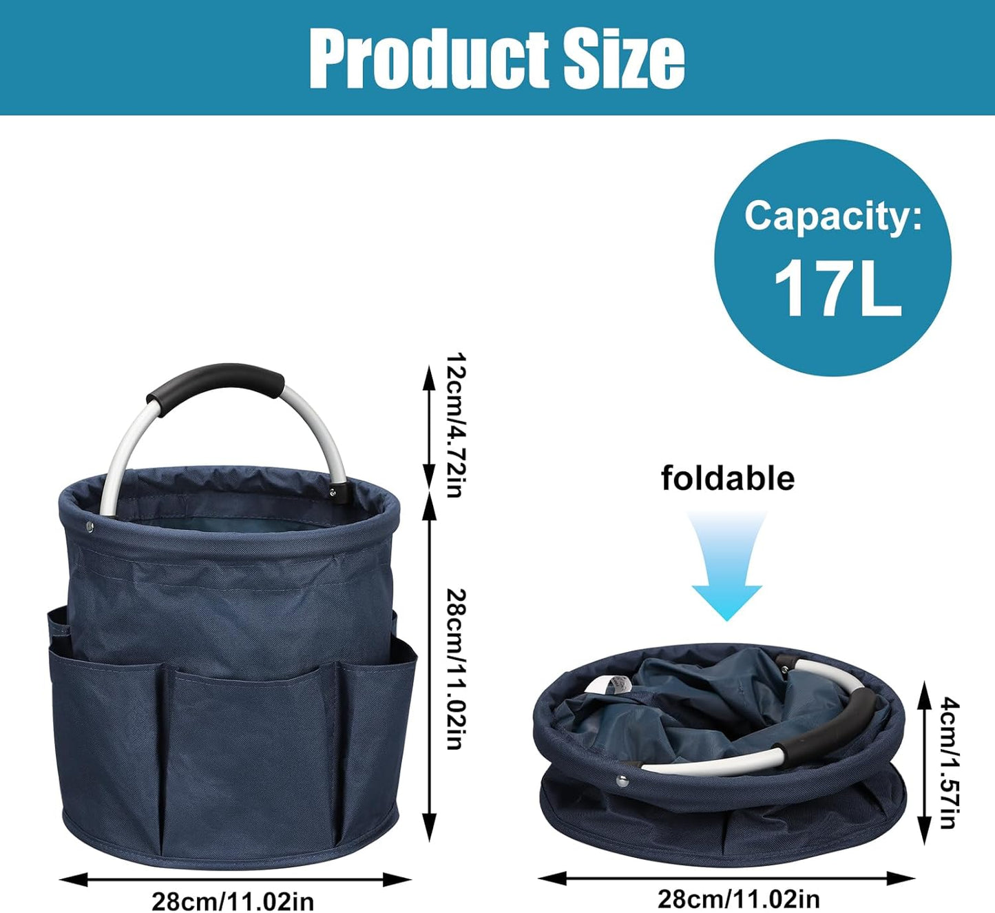 17L Cleaning Caddy, Portable Cleaning Supply Bucket
