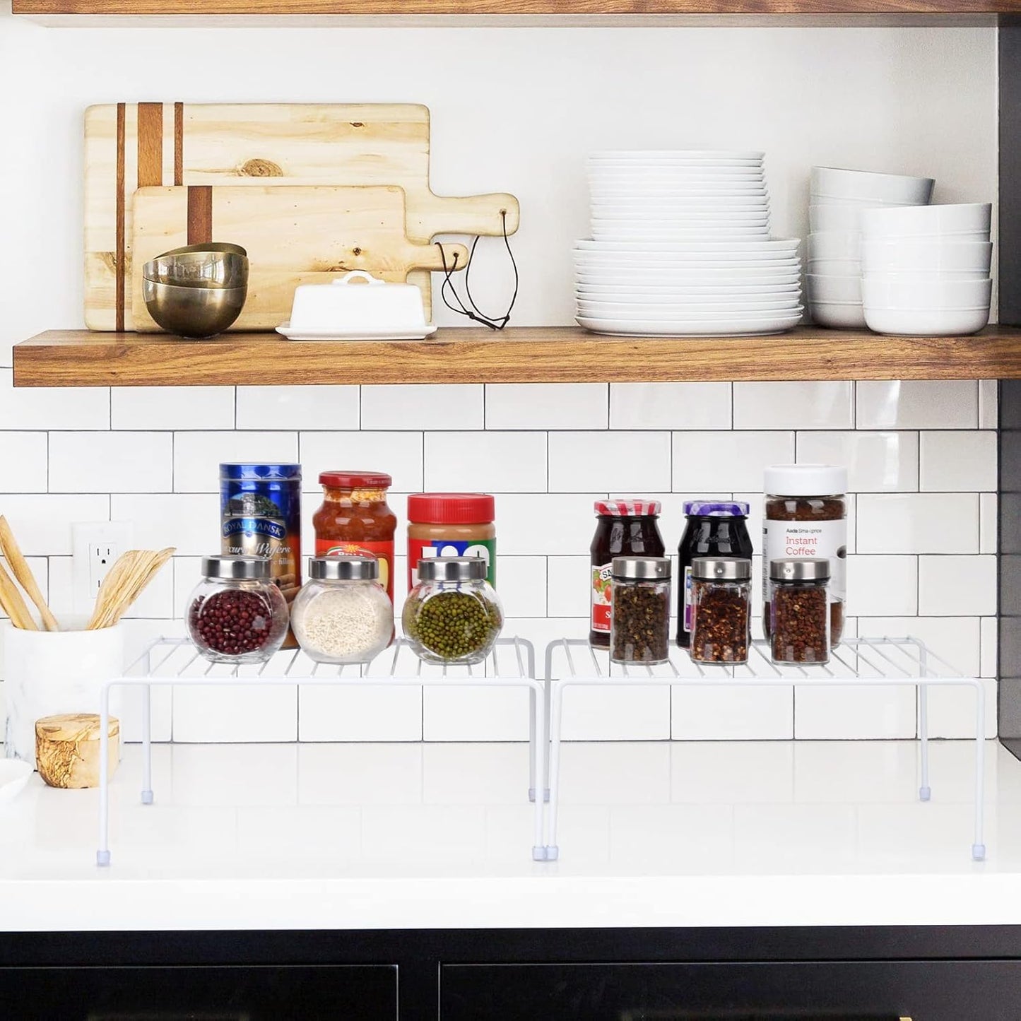 Medium (13.1 x 10.2 Inch) Cabinet Storage Shelf Rack, Shelves，Kitchen Counter and Cabinet Shelf