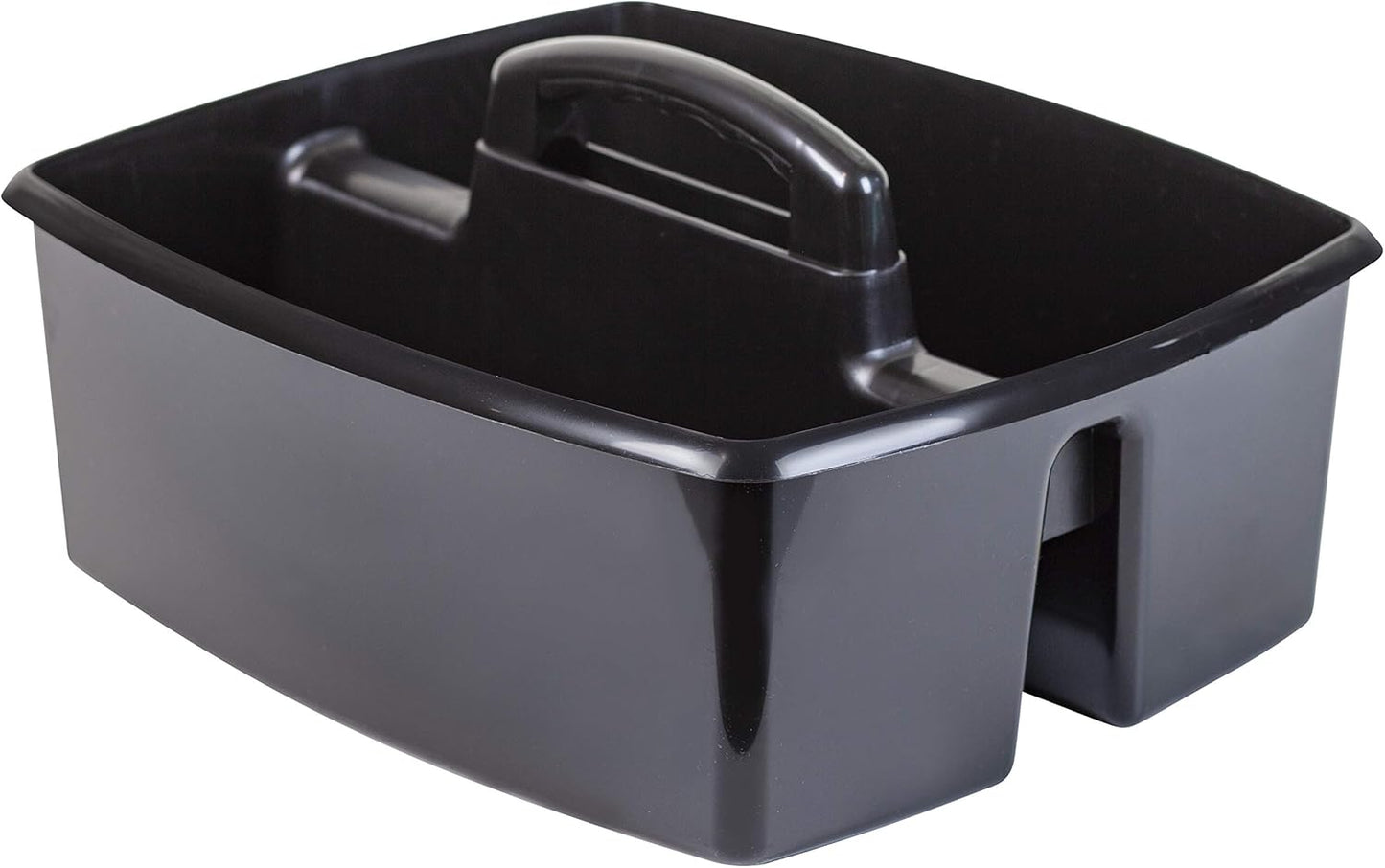 2-Compartment Large Cleaning Caddy – Multipurpose Supply Organizer with Handle - Black