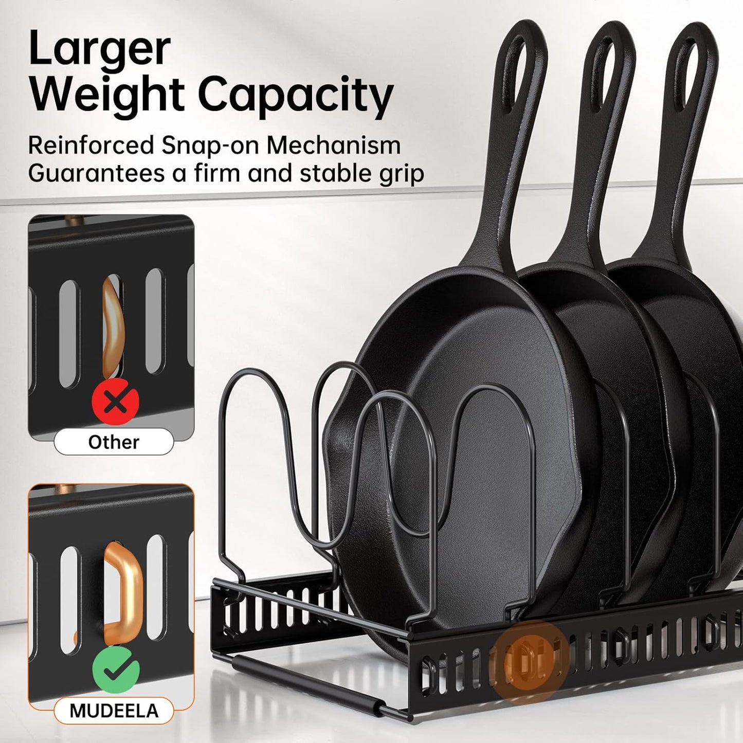 Pots and Pans Organizer Rack for under Cabinet