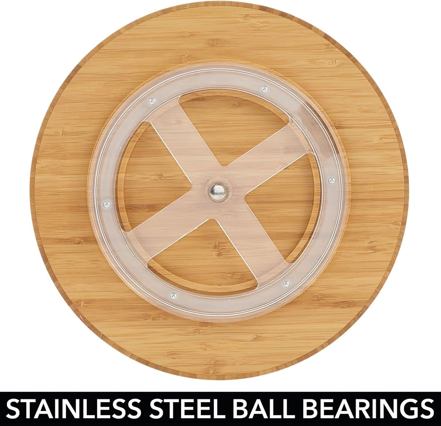 Lazy Susan Turntable Bamboo Spinner for Kitchen Cabinet, Pantry, Fridge, Cupboards, or Counter