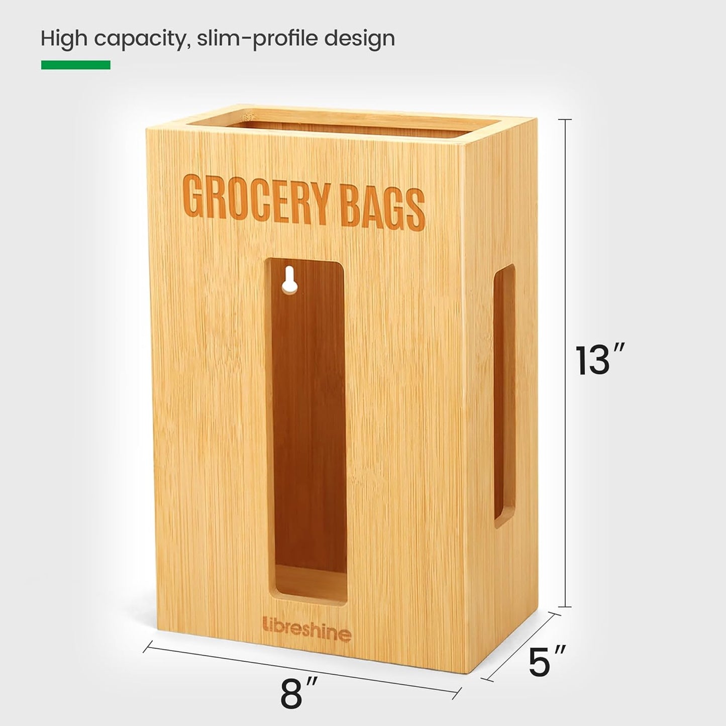 Extra Large Bamboo Grocery Bag Holder for Plastic Bags