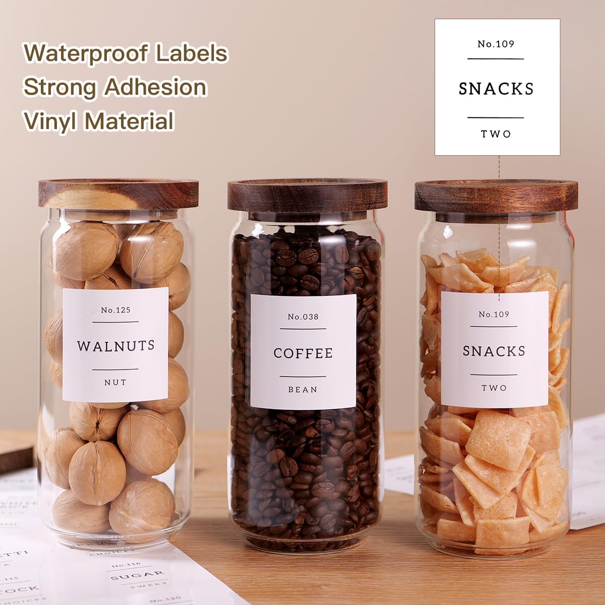 3 Set Glass Pantry Storage Jars with Acacia Airtight Lid