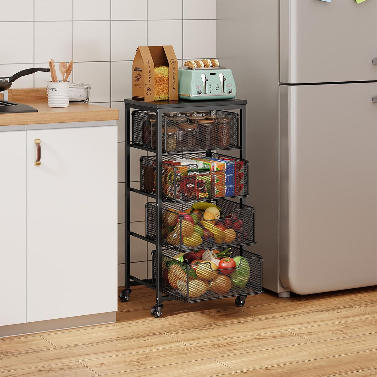 4-Tier Fruit Vegetable Storage Cart