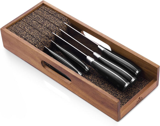 Knife Drawer Organizer Insert, In Drawer Knife Block
