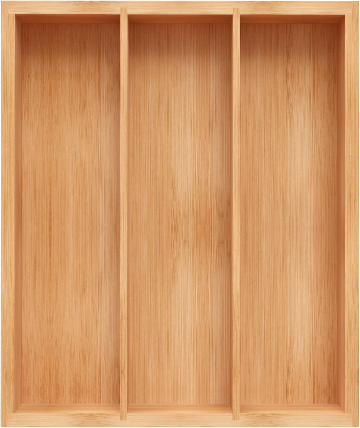 Bamboo Utensil Drawer Organizer, Silverware Tray Organizer