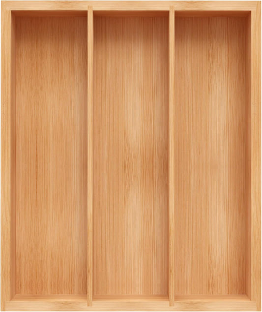 Bamboo Utensil Drawer Organizer, Silverware Tray Organizer