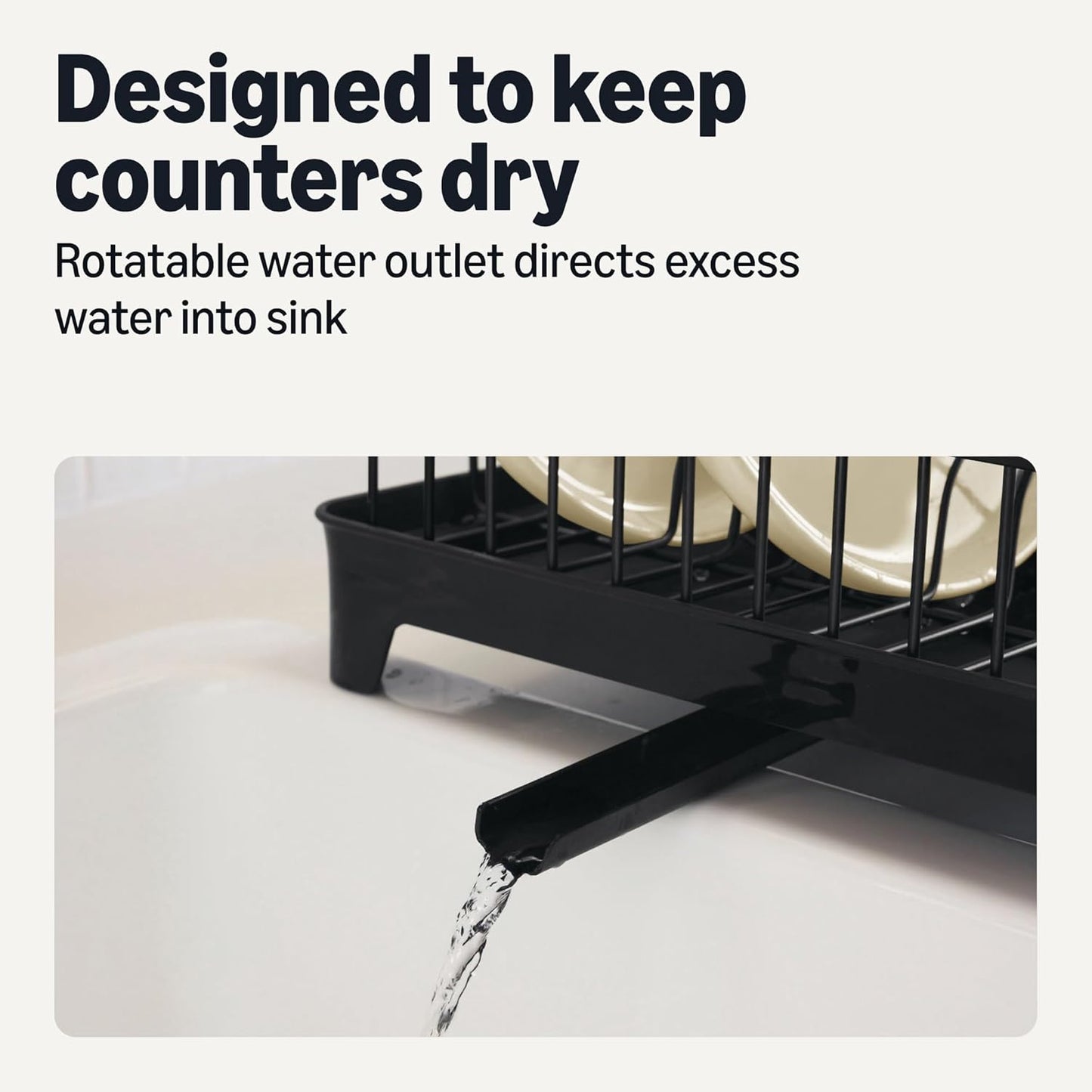 Stainless Steel Dish Drying Rack, 15.2 x 11.6 x 4 in., Black