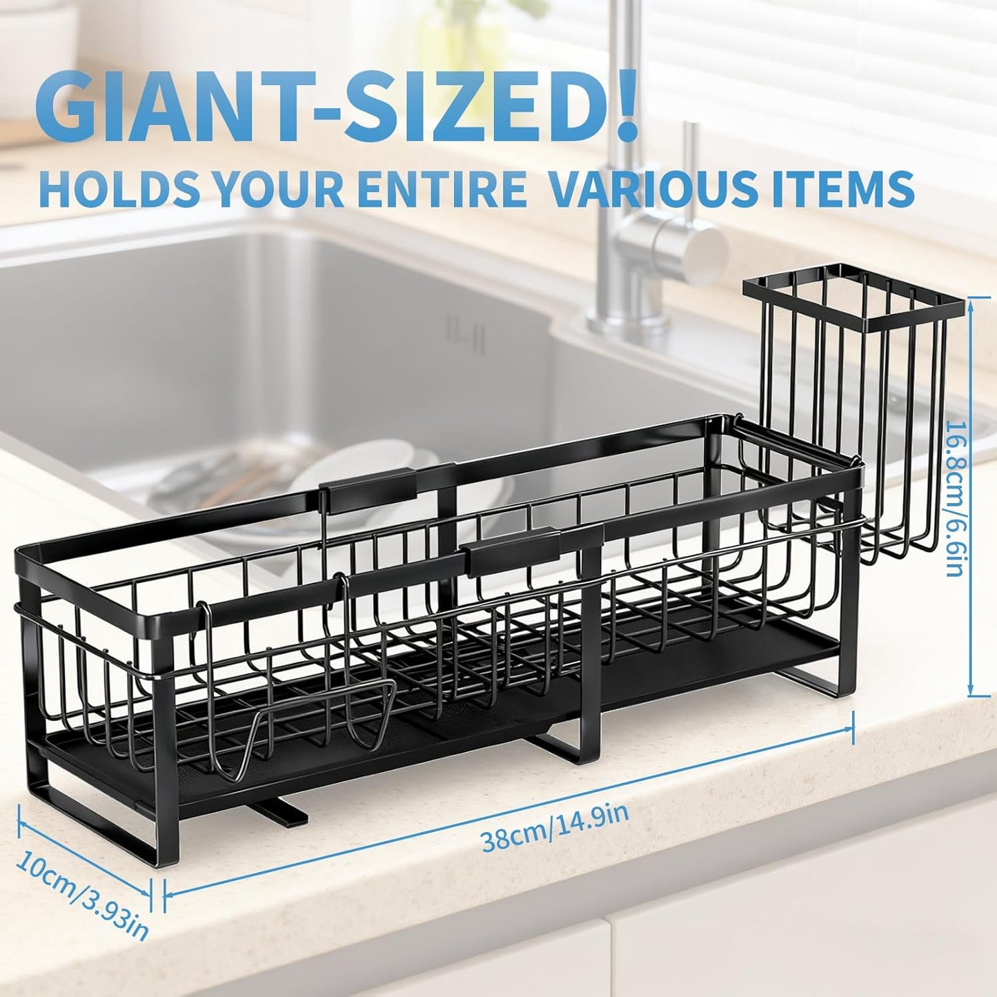 Extra Large Extendable Sponge Holder for Kitchen Sink