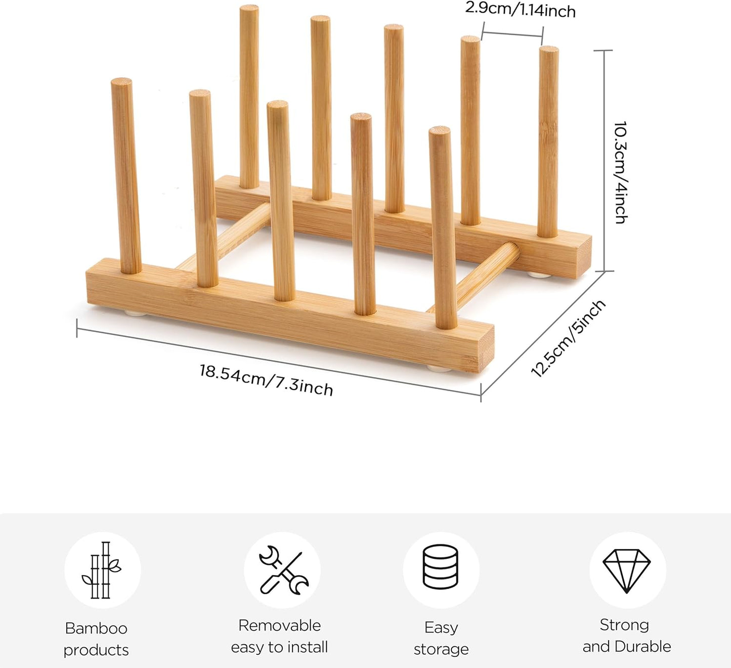 Bamboo Dish Drying Rack for Kitchen Counter and Cabinet
