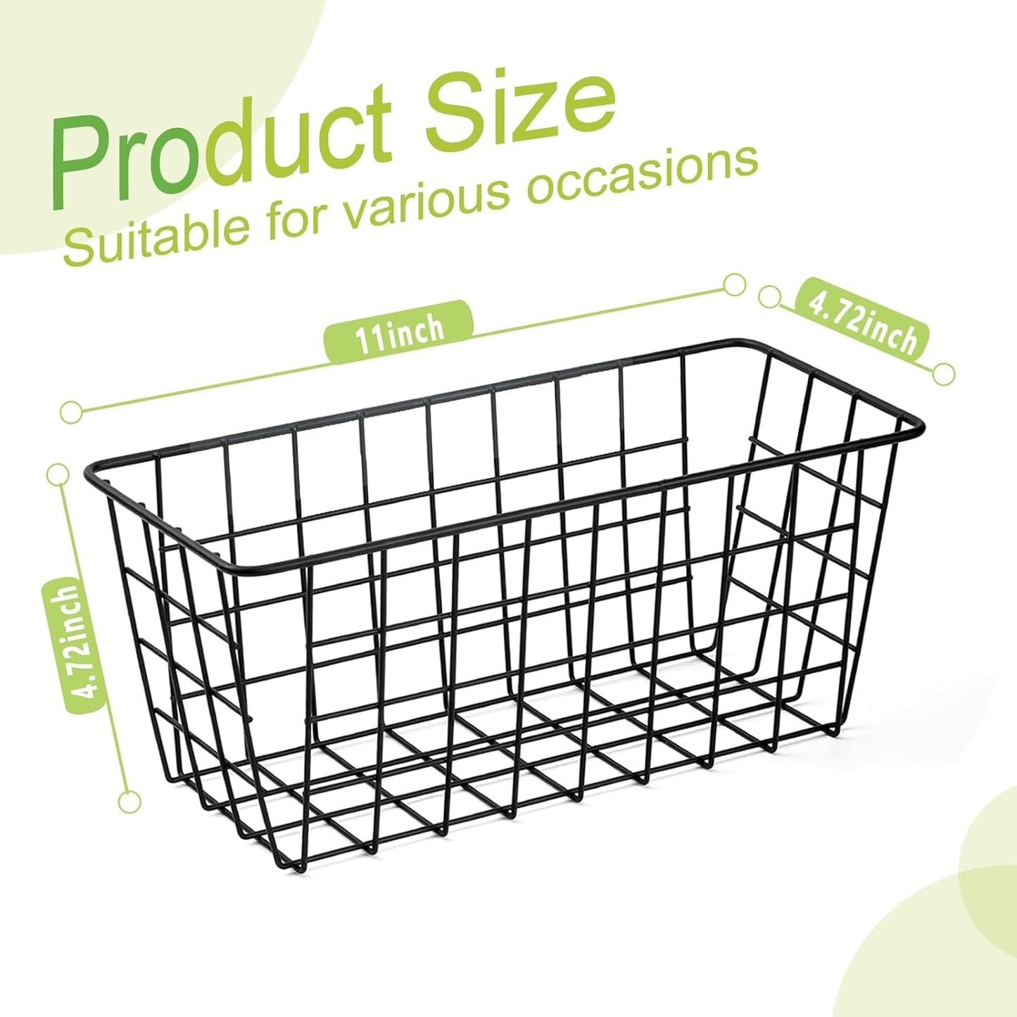 2 Pack Hanging Kitchen Baskets, Adhesive Wire Wall Storage Basket