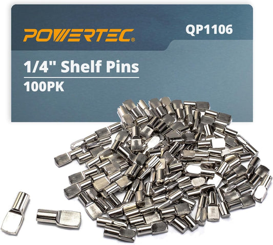 QP1106 1/4 Inch Shelf Pegs 100 pcs, Spoon Shaped Shelf Pins Support Pegs for Shelves