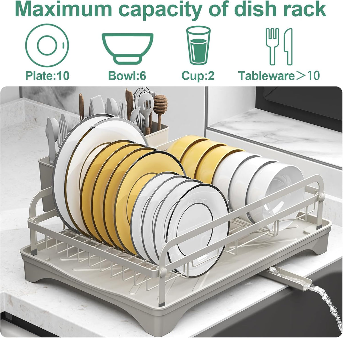 Dish Drying Rack,Dish Racks for Kitchen Counter,Metal Dish D