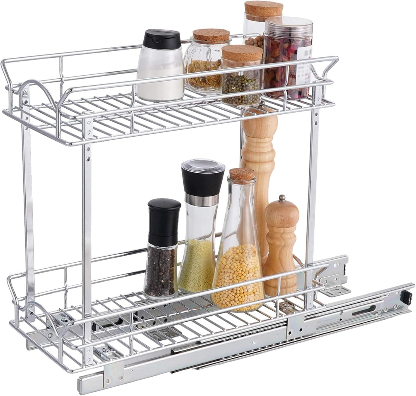 Slide Out Cabinet Organizer for Narrow Cabinet (5" W X 17" D)