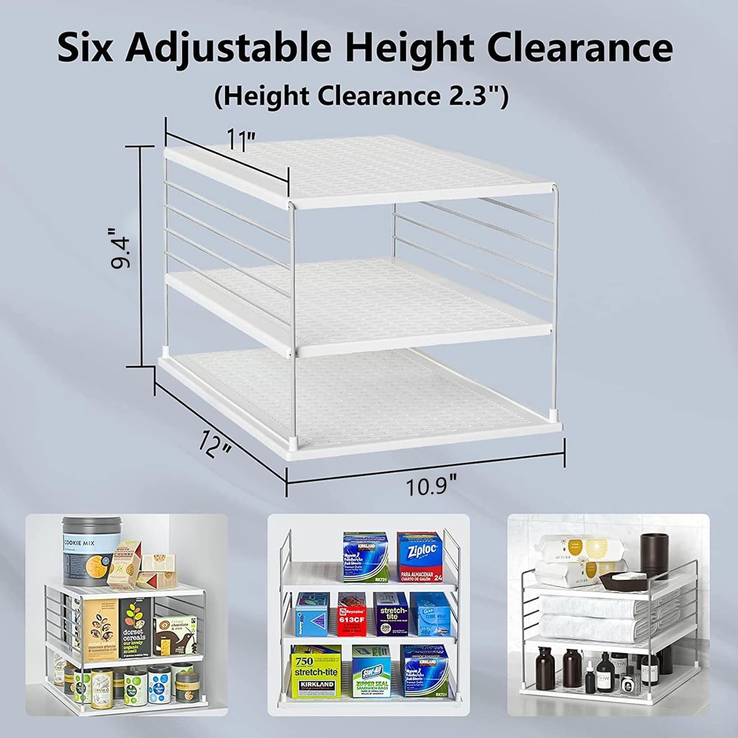 Upgraded Cabinet Organizers and Storage -Divided Compartment Holder for Plastic Bag, Wrap, Foil