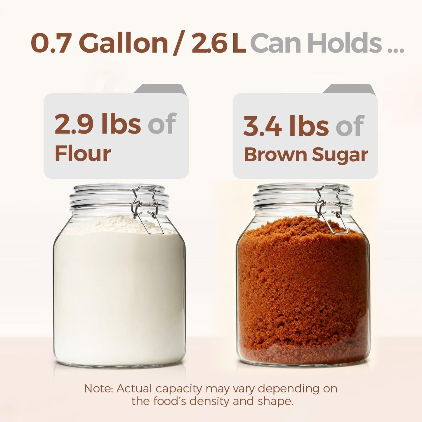 2 Pack 0.7 Gallon (88 Oz) Large Glass Jars with Airtight Lids