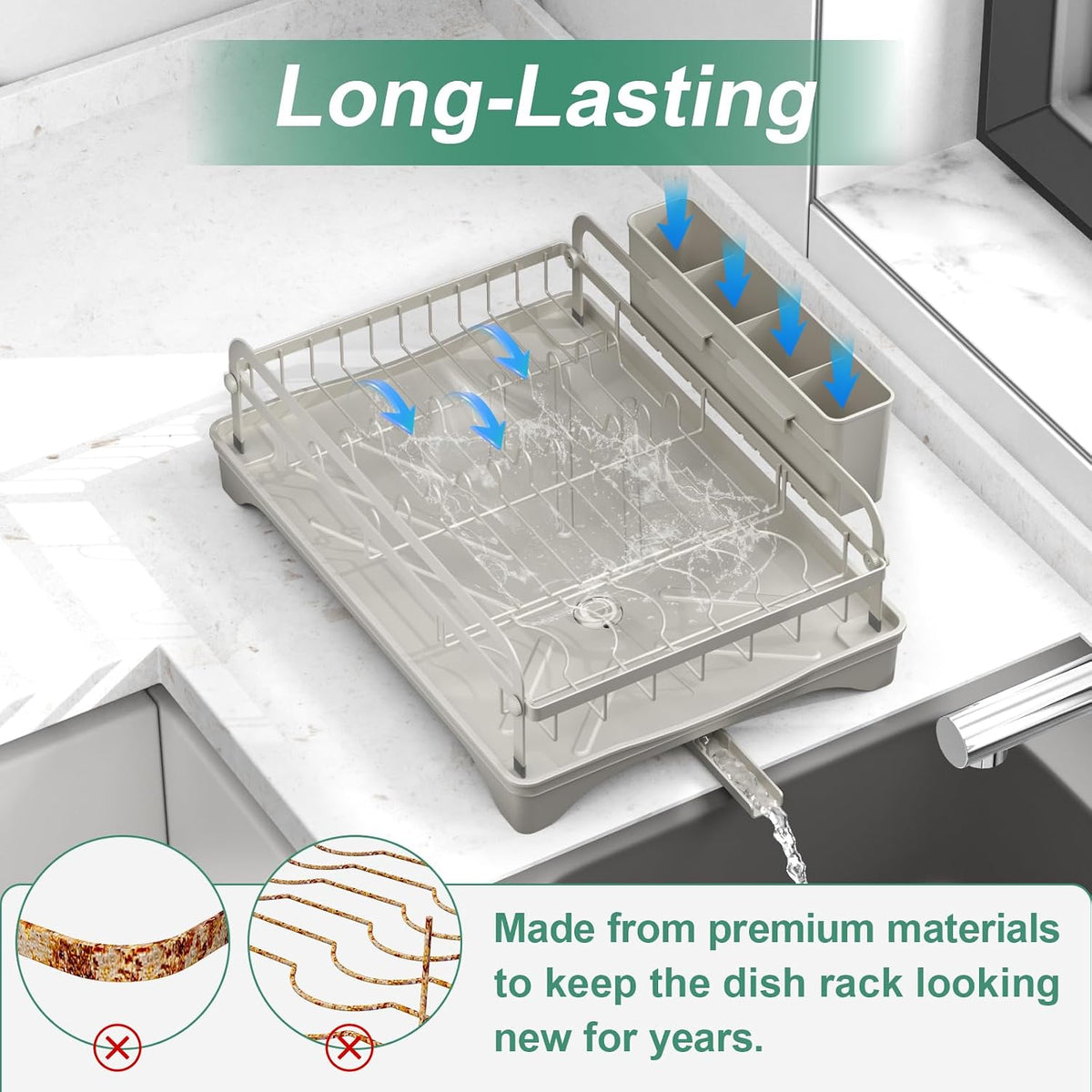 Dish Drying Rack,Dish Racks for Kitchen Counter,Metal Dish D