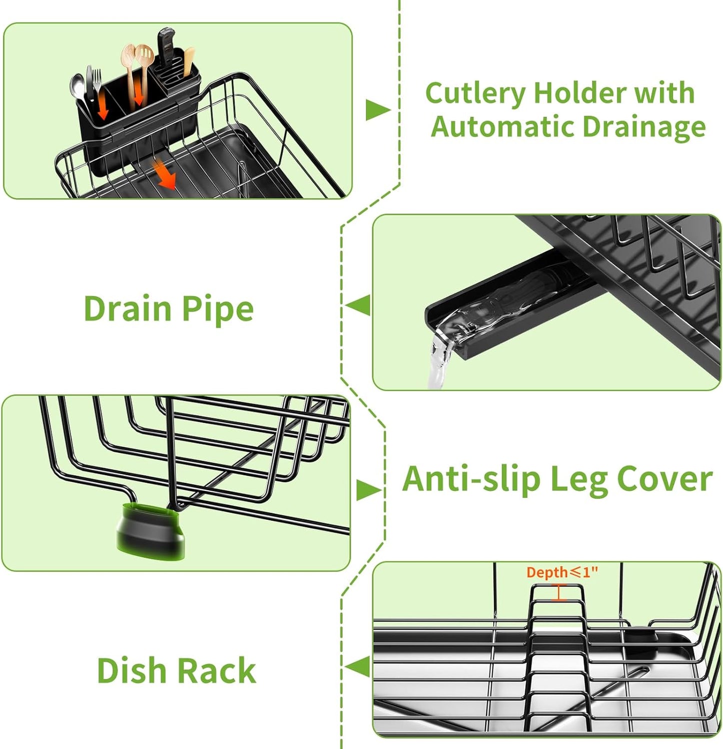 Small Dish Drying Rack, Space Saving Dish Racks for Kitchen Counter