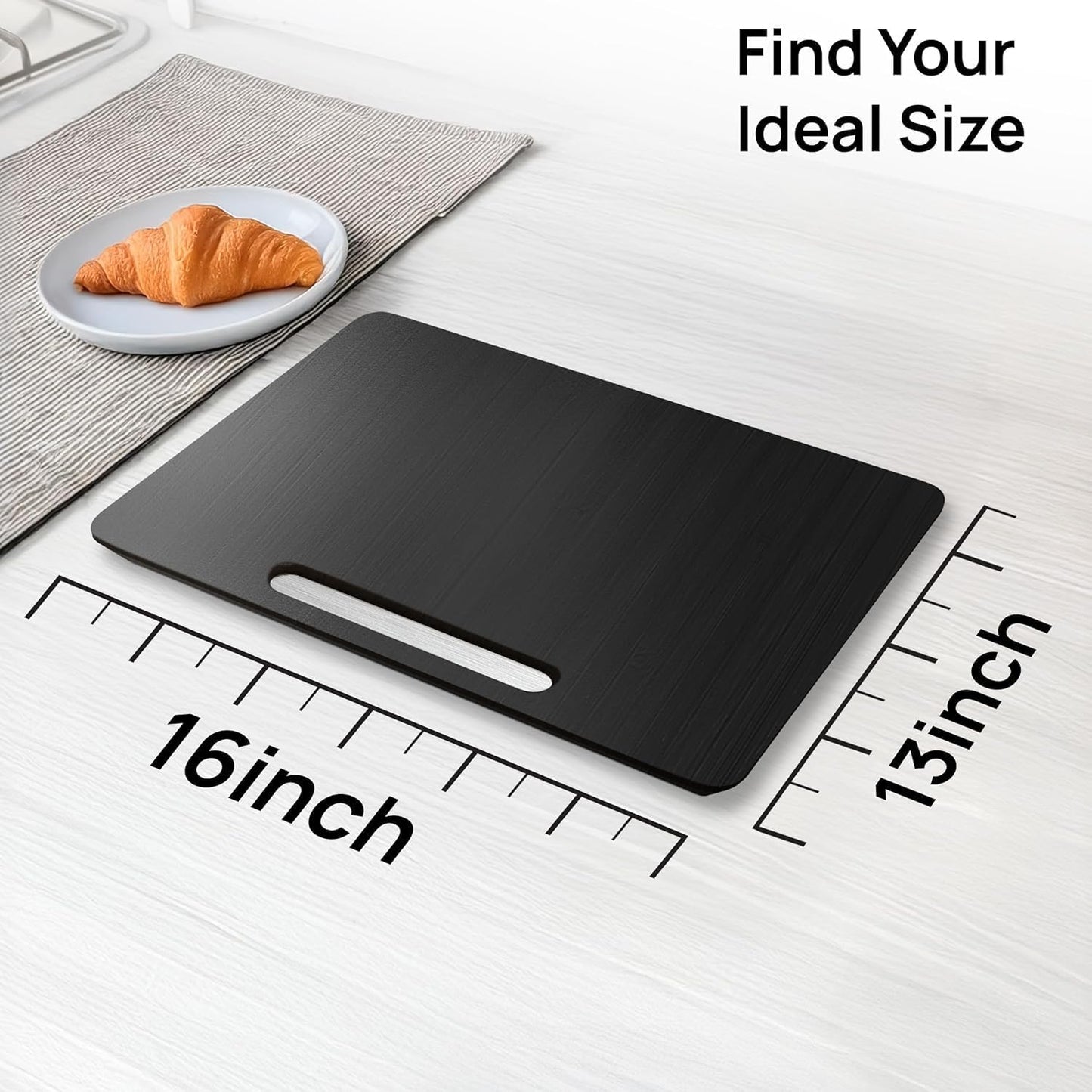Ibyx Elegant Appliance Slider - Sliding Tray for Coffee Maker & Heavy Kitchen Appliances, Easy Slide, Made of Premium Bamboo, Space-Saving Kitchen Organizer, 40 lb Capacity, Black - 16 x 13 Inch