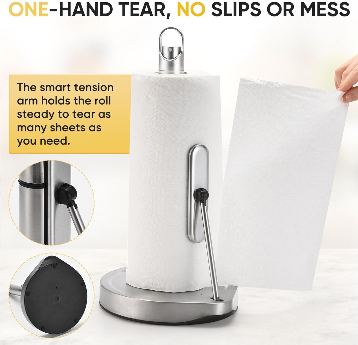 Countertop Paper Towel Holder with Spray Bottle - Kitchen Paper Towel Holder Countertop