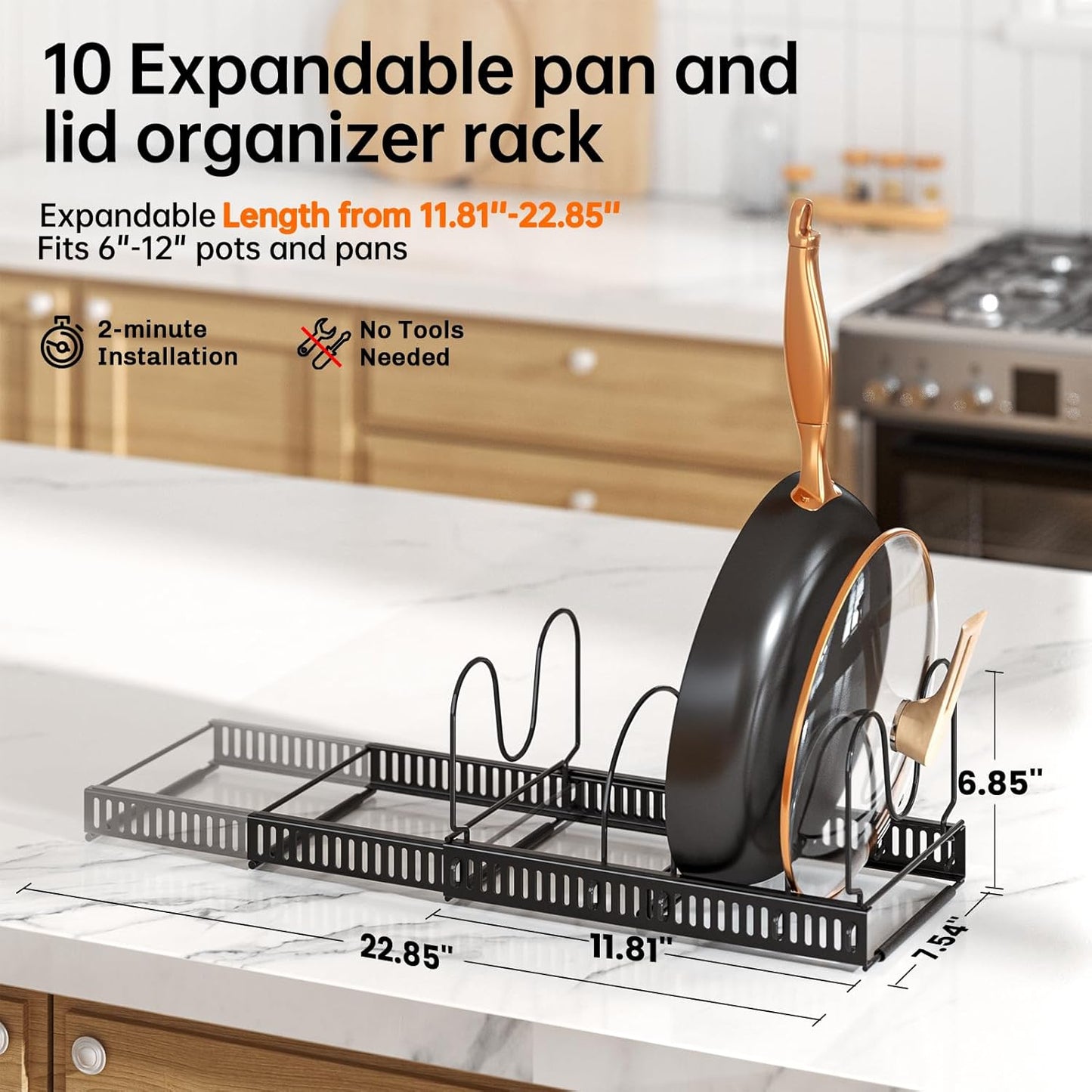 Pots and Pans Organizer Rack for under Cabinet
