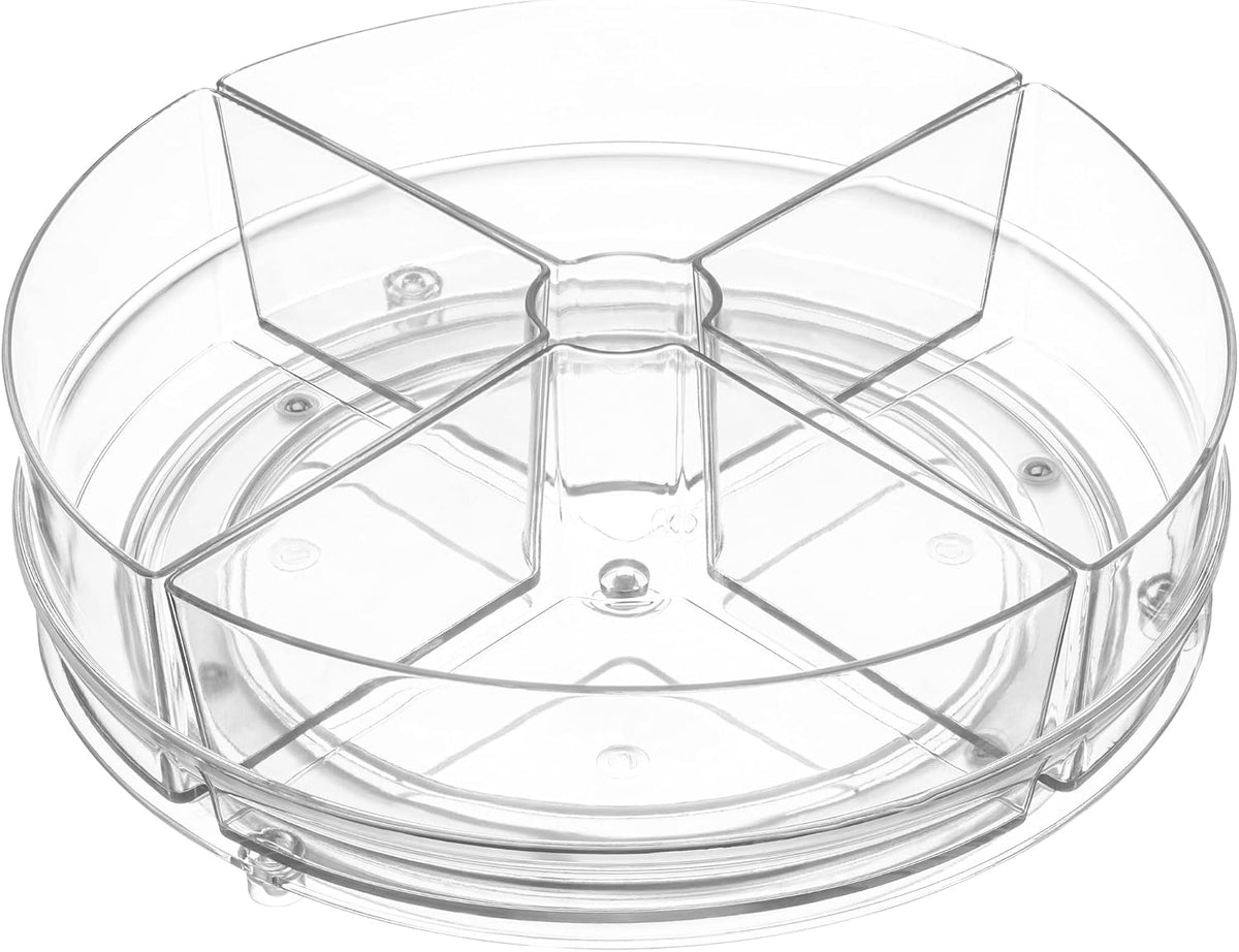 Home Intuition Round Plastic Lazy Susan Turntable Food Stora