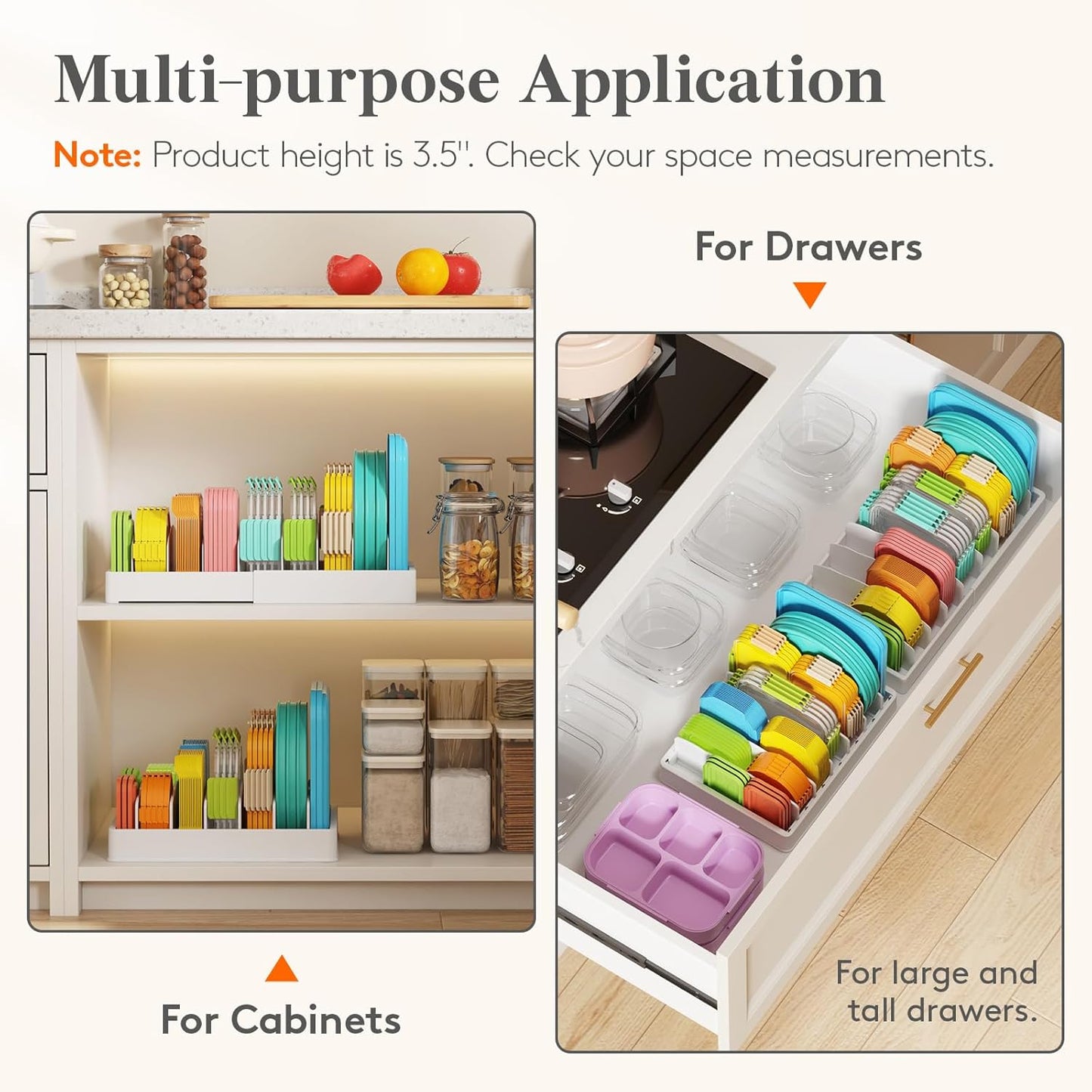 Kitchen Cabinet Organizer for Food Contanier Lid