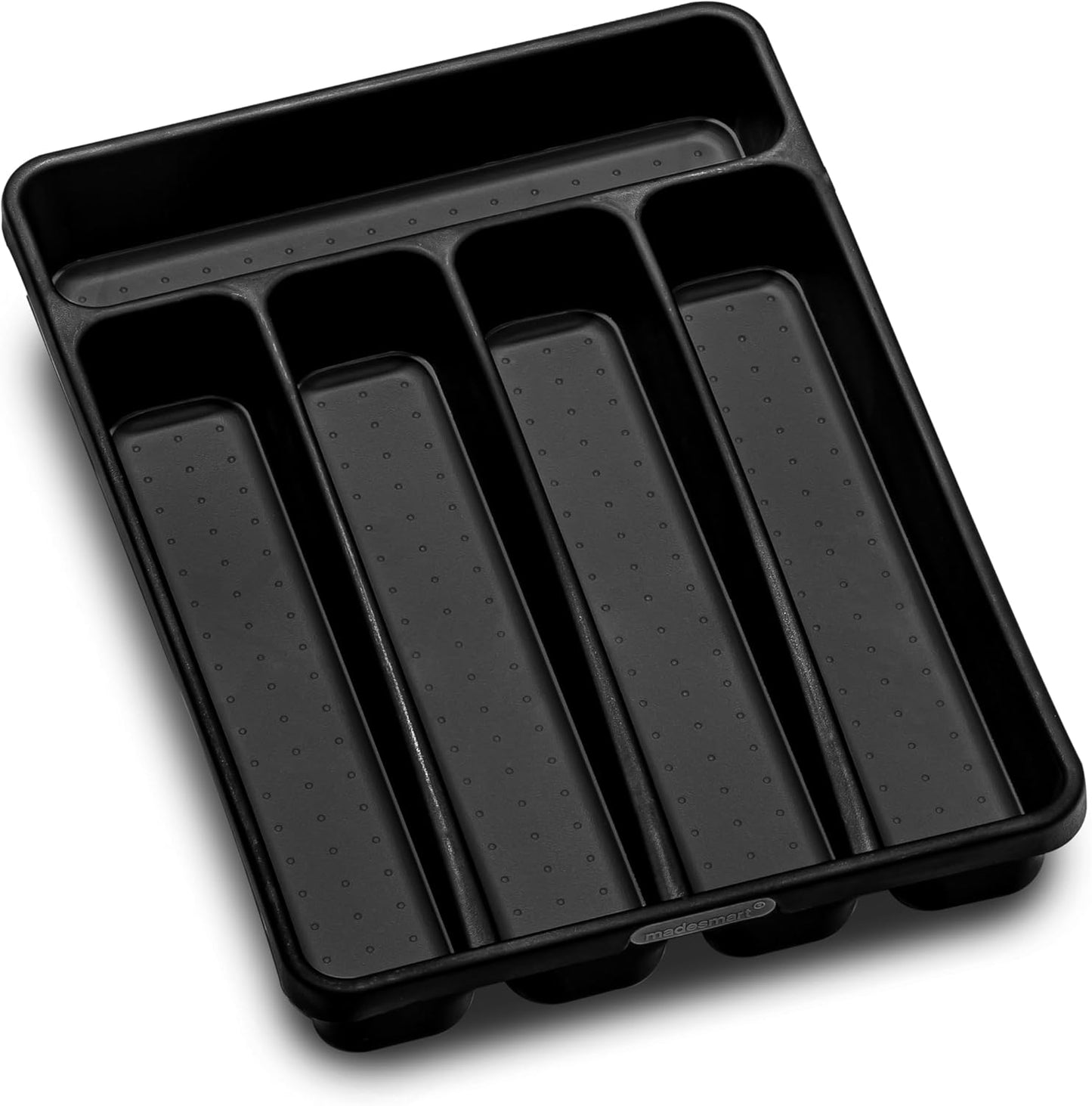 Small Silverware Tray, Compact 5 Compartment Flatware Organizer for Forks, Knives & Spoons