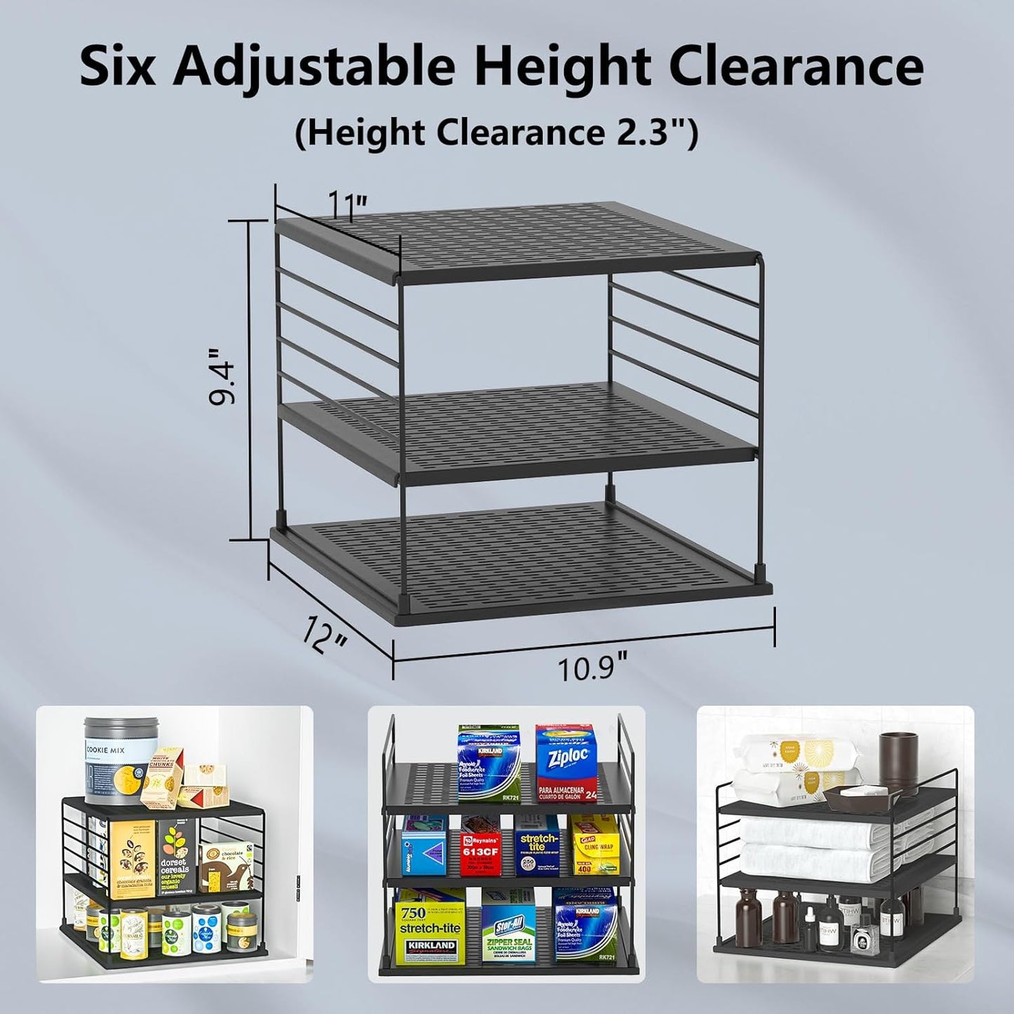 Upgraded Cabinet Organizers and Storage -Divided Compartment Holder for Plastic Bag, Wrap, Foil