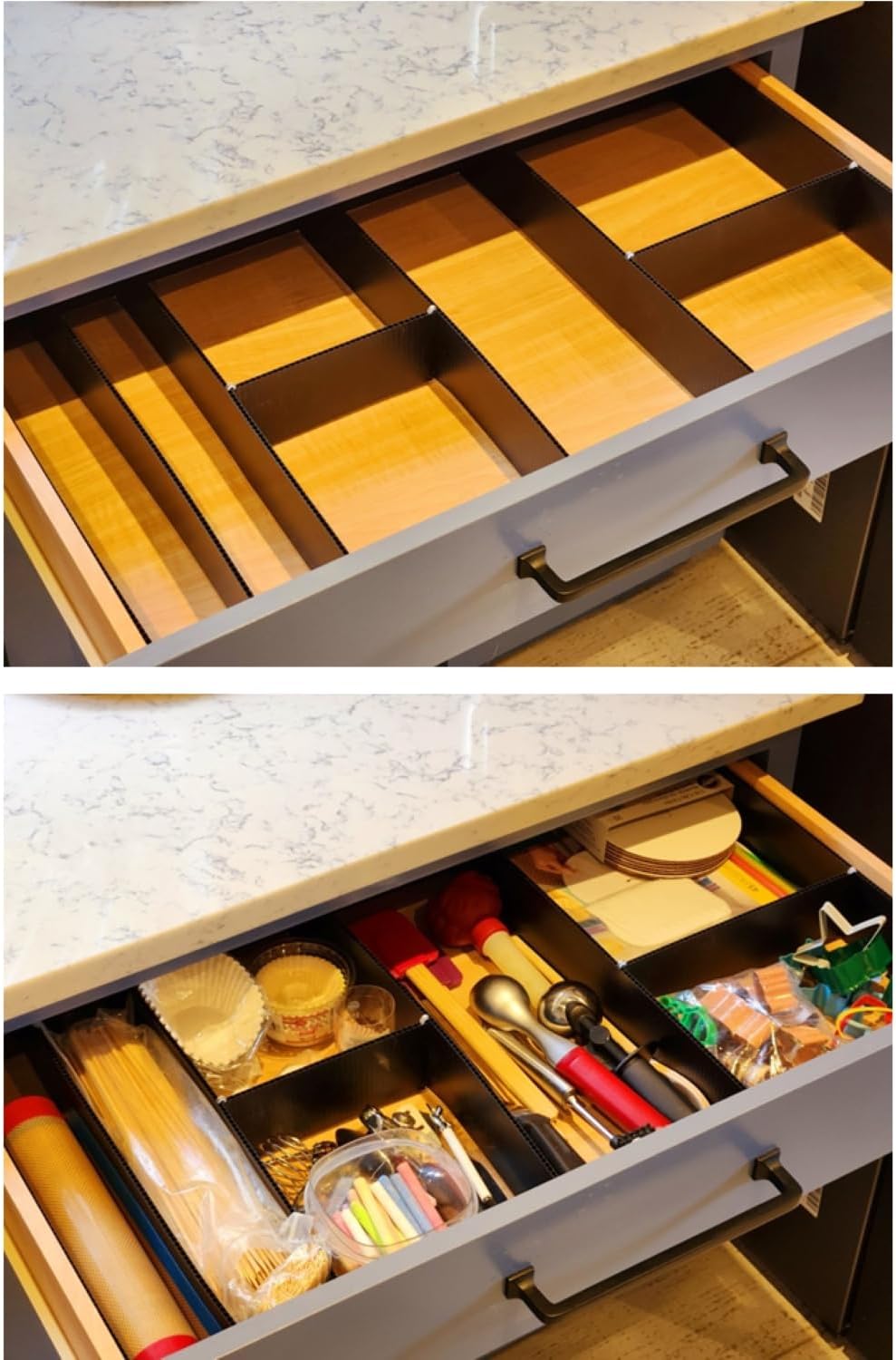 DRAWER DADDY The world’s most customizable grid drawer dividers for the kitchen, bathroom, desk