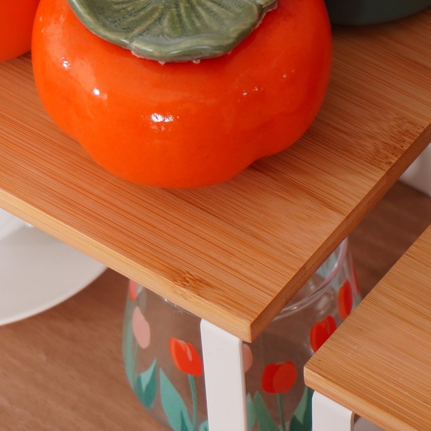 Kitchen Cabinet Organizer Shelf, Set of 2 Stackable Counter Shelves