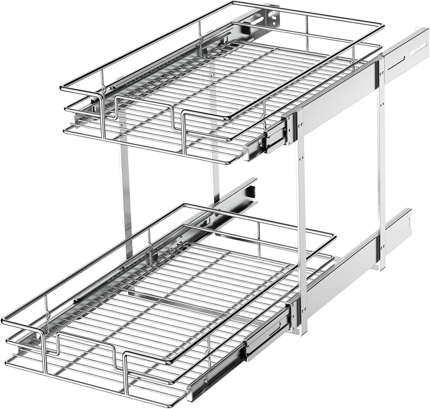 2 Tier Individual Pull Out Cabinet Organizer 11" W x 18" D