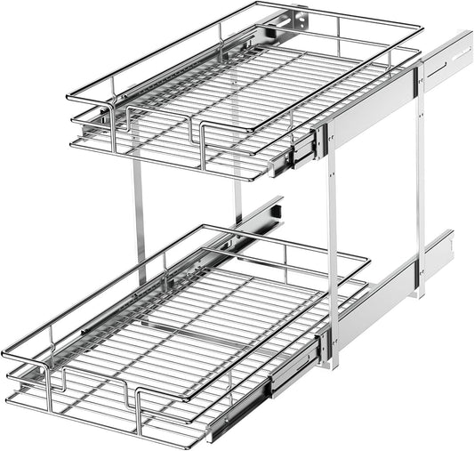 2 Tier Individual Pull Out Cabinet Organizer 11" W x 18" D