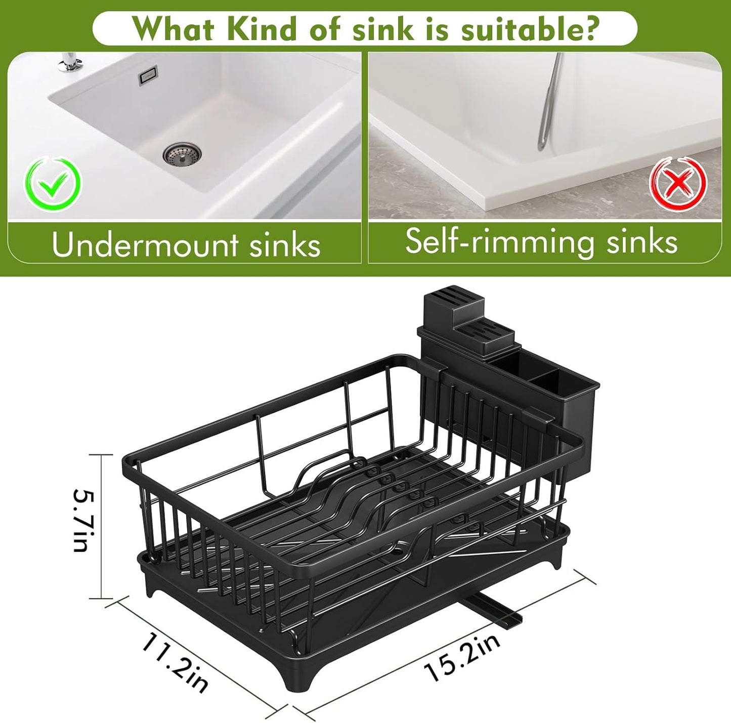 Dish Drying Rack - Space-Saving Small Dish Rack for Kitchen Counter