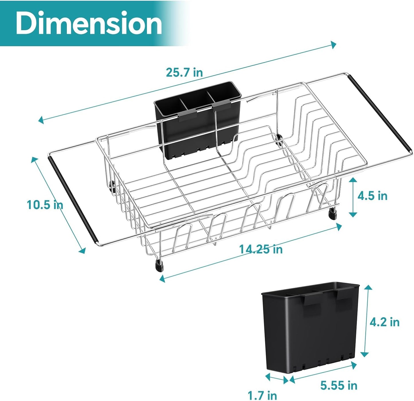 Expandable Dish Drying Rack in Sink, Adjustable Dish Drainers for Small Kitchen