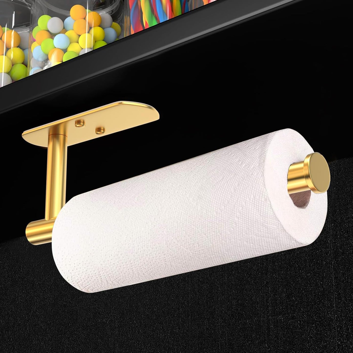Adhesive Paper Towel Holder Under Cabinet Wall Mount for Kitchen Paper Towel