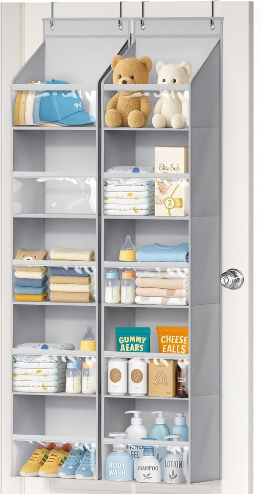 2 Pack Over the Door Organizer, Large Capacity Closet Door Hanging Organizer
