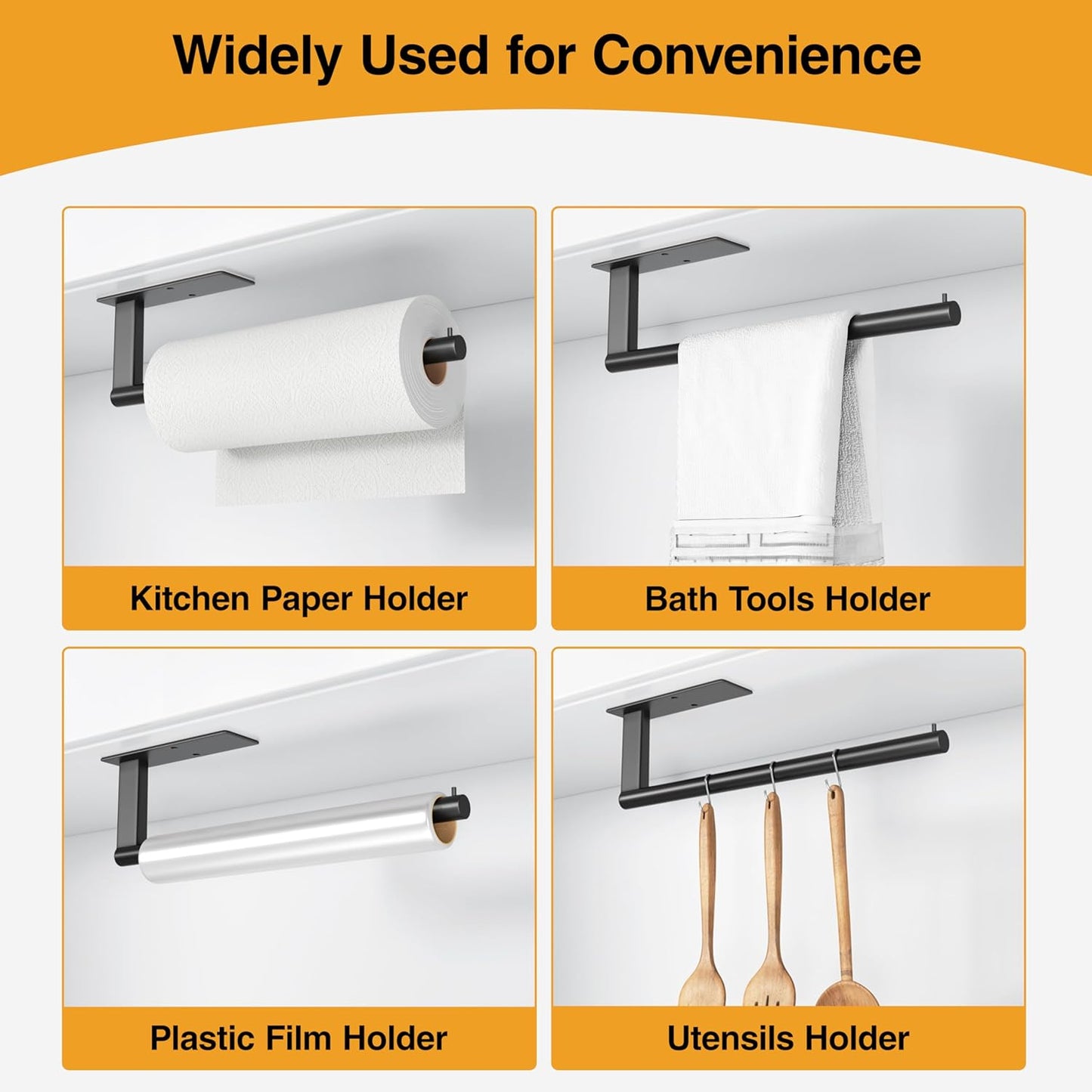 Paper Towel Holder Under Cabinet: Self-Adhesive or Drilling Paper Towel Dispenser