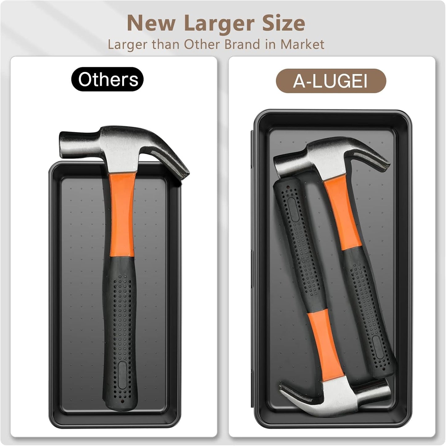 A-LuGei【𝟰𝟲𝗣𝗖𝗦 & 5 Size Tool Box Organizer Tray Divider Set, 【Black】 Bathroom Drawer Organizer Bin